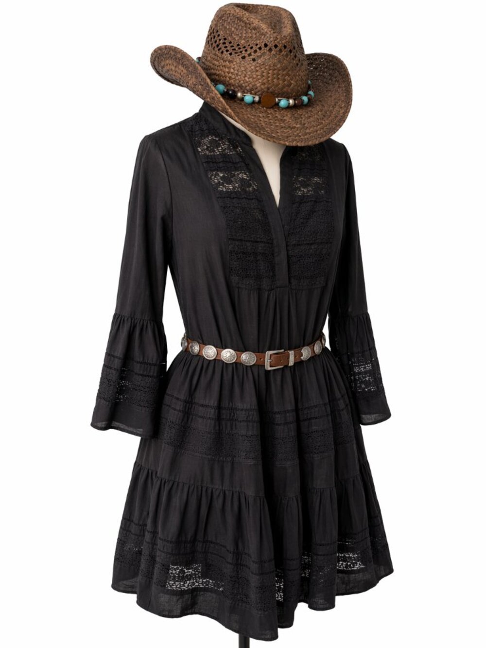 💋 Velvet Graham Spencer | XS | Black Boho Western Cotton Dress* | Santa Fe Chic